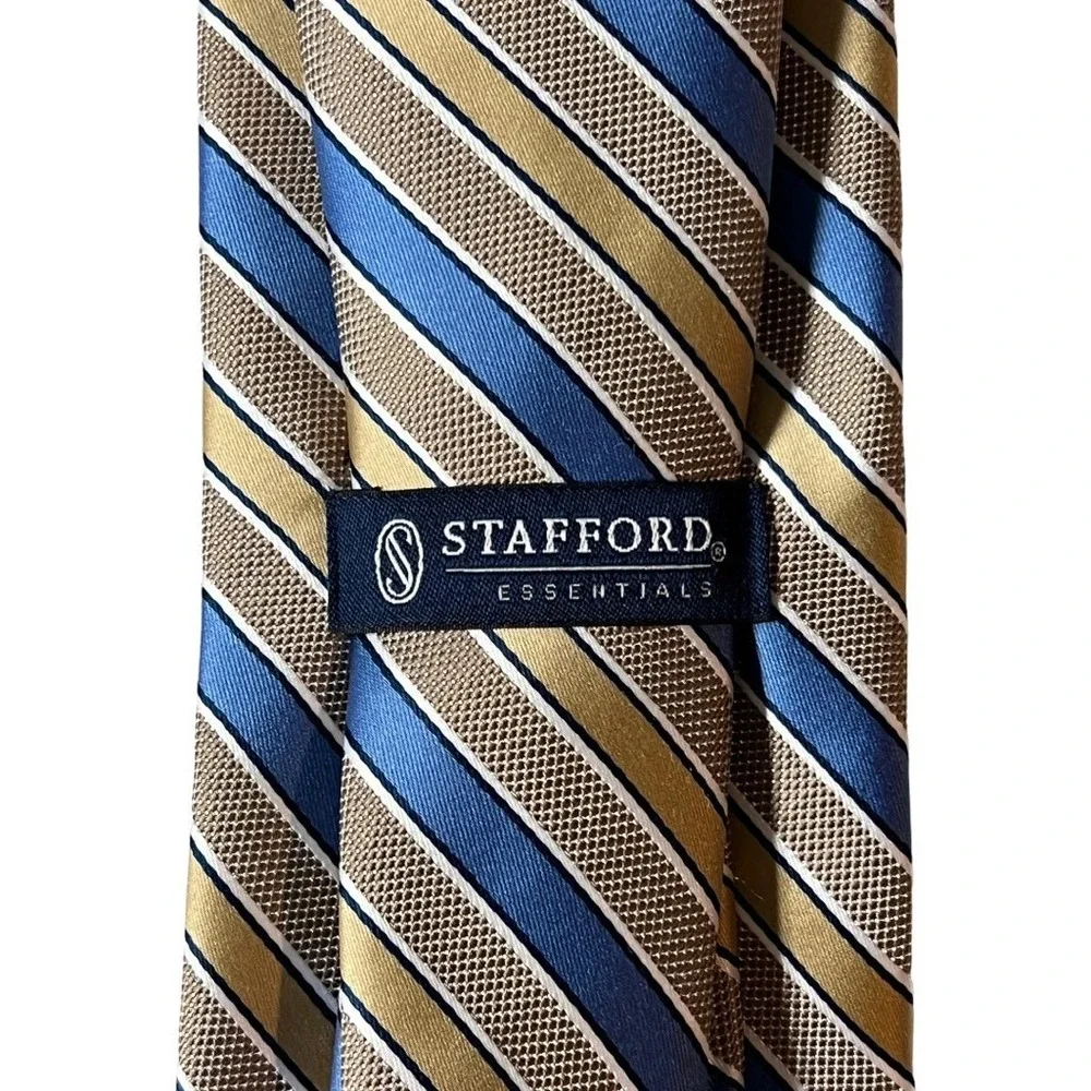 Stafford Wide Neck Tie Multicolor Diagonal Stripe‎ Classic Professional Business
